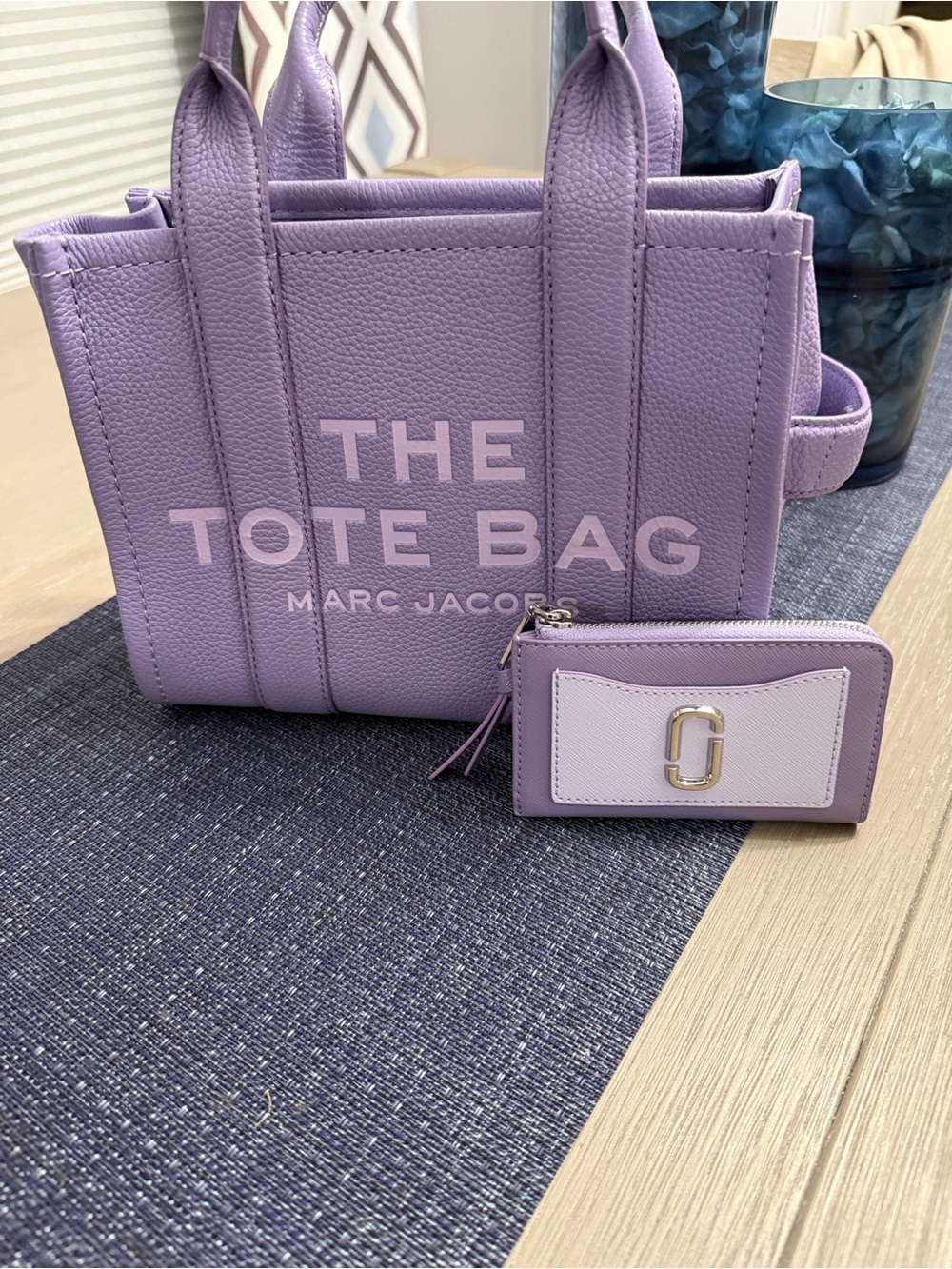 Marc Jacobs Lavender/Pastel Purple The Tote Bag with Matching Card Case